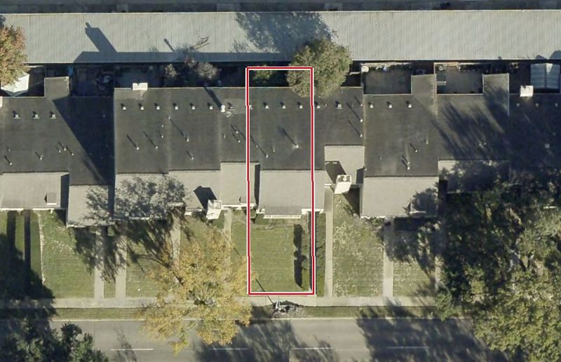 Aerial photo of 15338 W Little York Rd 207, lot outlined in red