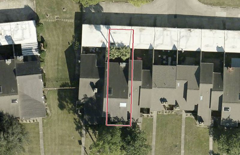 Aerial photo of 6168 W Airport Blvd 16, lot outlined in red